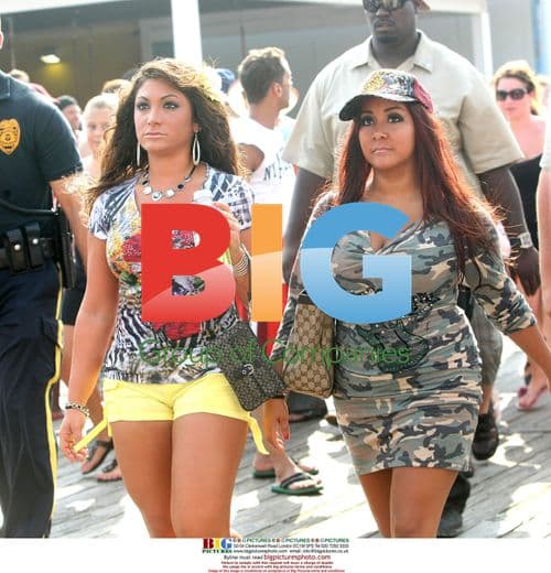 Snooki and Deena on Jersey Shore Boardwalk