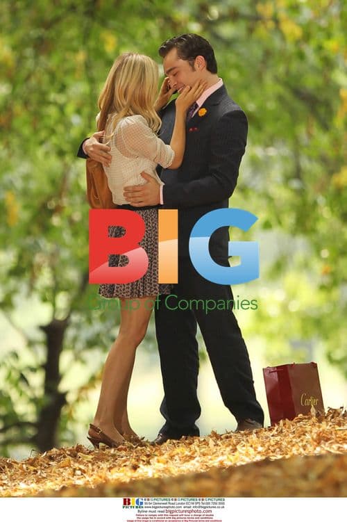 Ed Westwick and Clemence Poesy filming 'Gossip Girl'