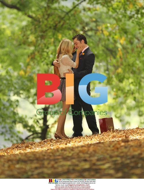 Ed Westwick and Clemence Poesy filming 'Gossip Girl'