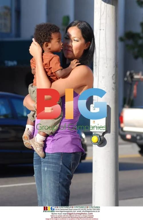 Kimora Lee Simmons and son film in West Hollywood