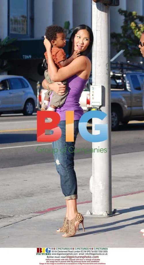 Kimora Lee Simmons and son film in West Hollywood