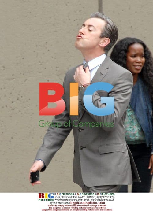 Alan Cumming and Archie Panjabi filming 'The Good Wife'