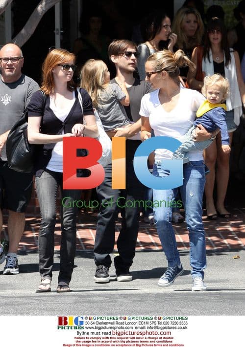 Tobey Maguire Leaves Fred Segal with Family