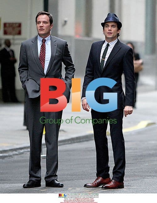 Tim DeKay and Matthew Bomer on 'White Collar' set