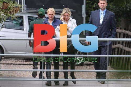 Abigail Clancy leaving riding school