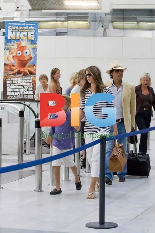 Liz Hurley Departs Nice Airport with Family