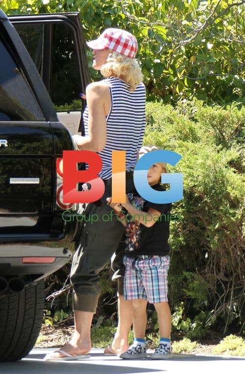 Gwen Stefani and family at pool party