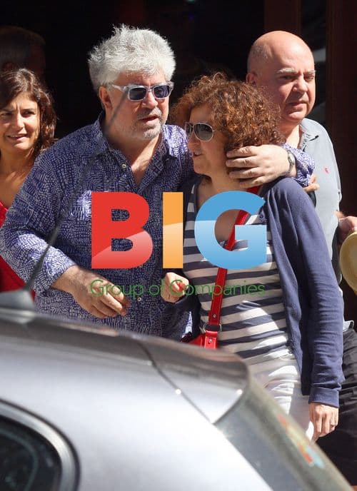 Antonio Banderas and Pedro Almodovar filming in Spain
