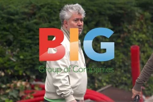 Pedro Almodovar on set in Santiago de Compostela