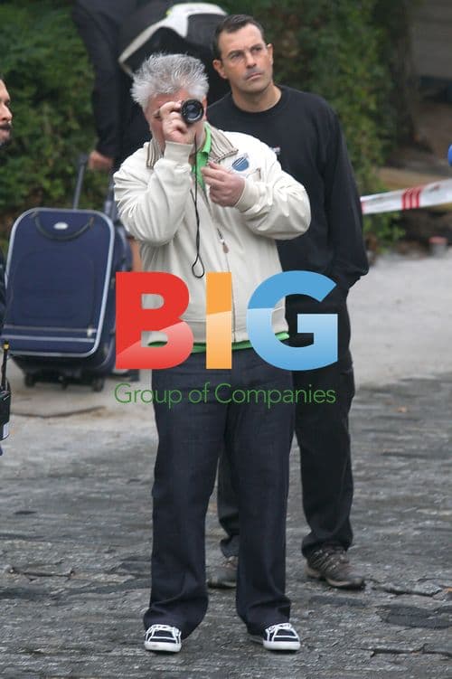 Pedro Almodovar on set in Spain