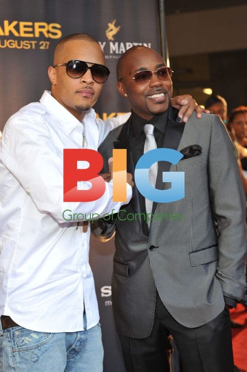 T.I. and Will Packer at Takers Premiere