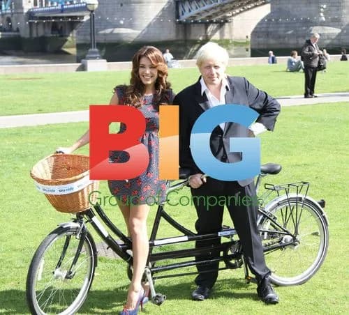 Boris Johnson and Kelly Brook Bike Event