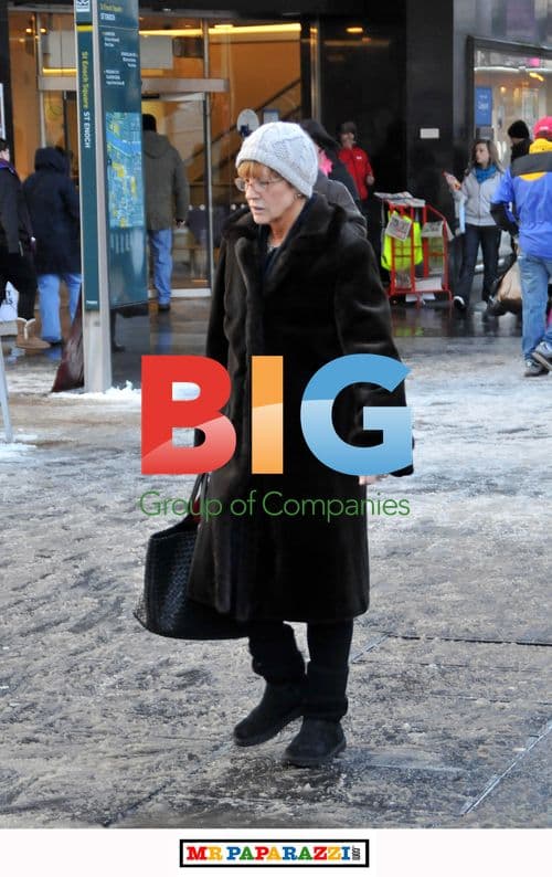 Anne Robinson Bundled Up in Glasgow