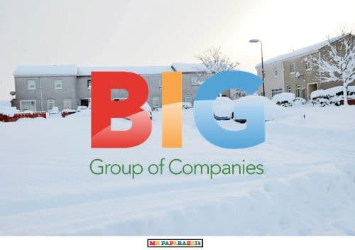 Snow-covered streets in Scotland