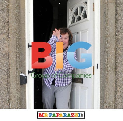 Susan Boyle Arrives Home to Snow