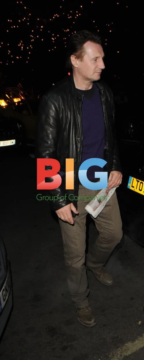 Liam Neeson Arriving at London Hotel