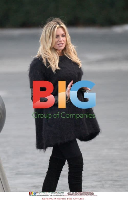 Pregnant Abigail Clancy Films on South Bank