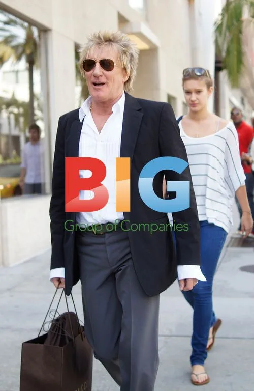 Rod Stewart Shopping in Beverly Hills