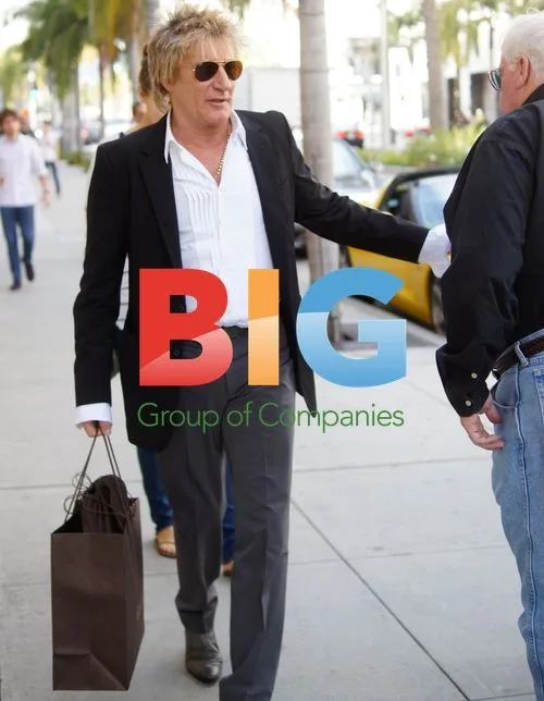 Rod Stewart shops with friend in Beverly Hills