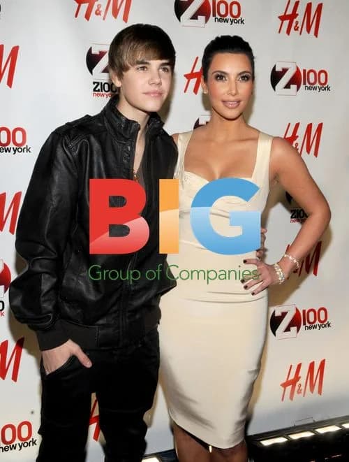 Justin Bieber and Kim Kardashian at Z100's Jingle Ball