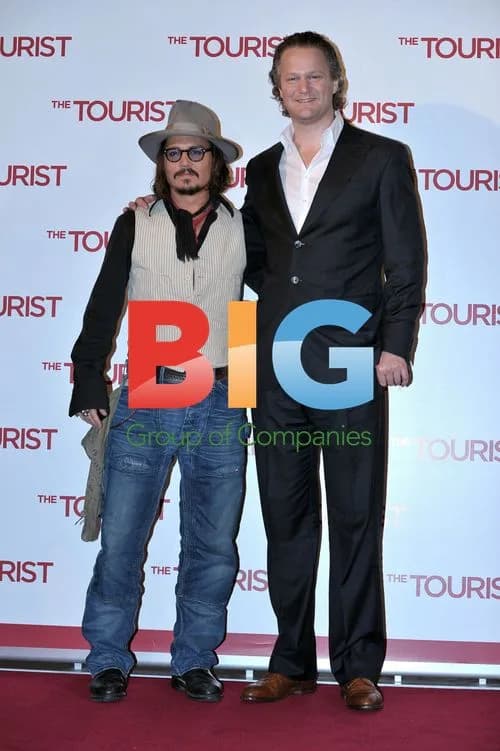 Johnny Depp and Florian Henckel von Donnersmarck at The Tourist photocall