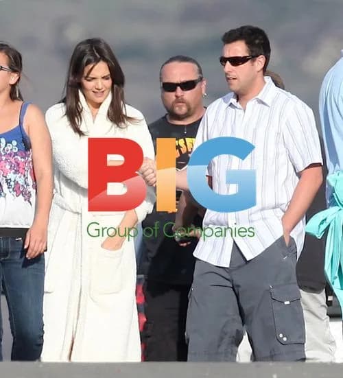 Katie Holmes and Adam Sandler on "Jack and Jill" set
