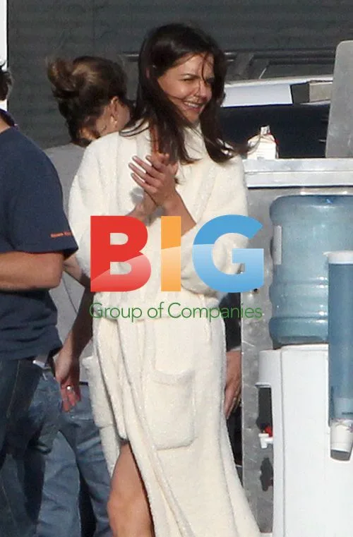 Katie Holmes and Adam Sandler on Set