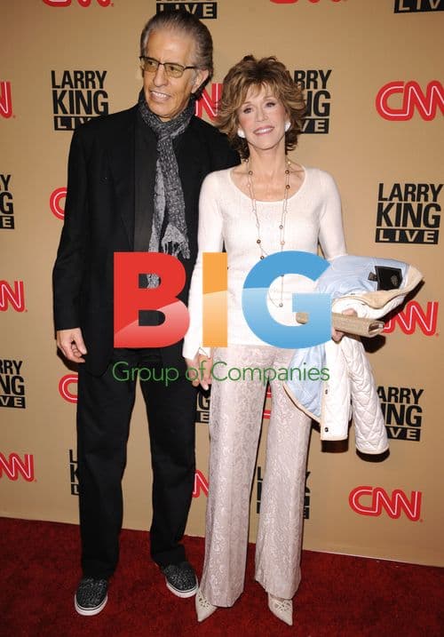 Jane Fonda and Richard Perry at Larry King's CNN viewing party