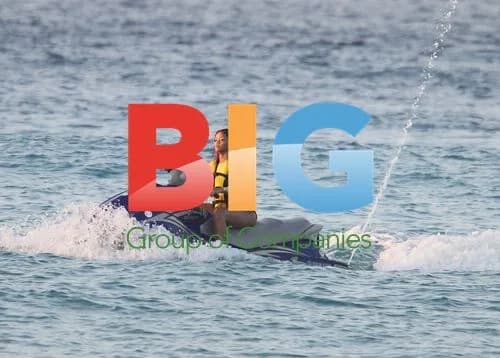Rihanna jetsking in Barbados