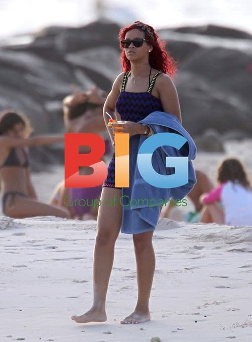 Rihanna jetsking with friends in Barbados