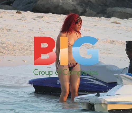 Rihanna jetsking in Barbados