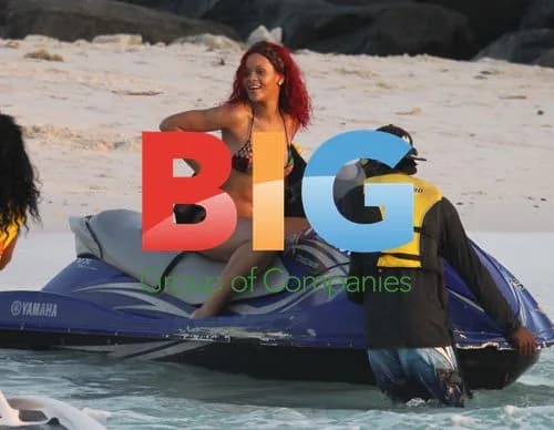 Rihanna Jetsking on Barbados Beach
