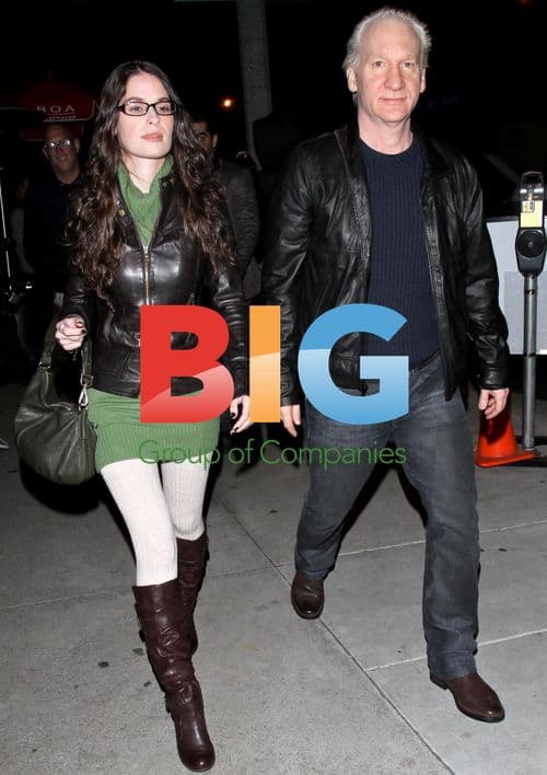 Bill Maher and Girlfriend Leaving Restaurant