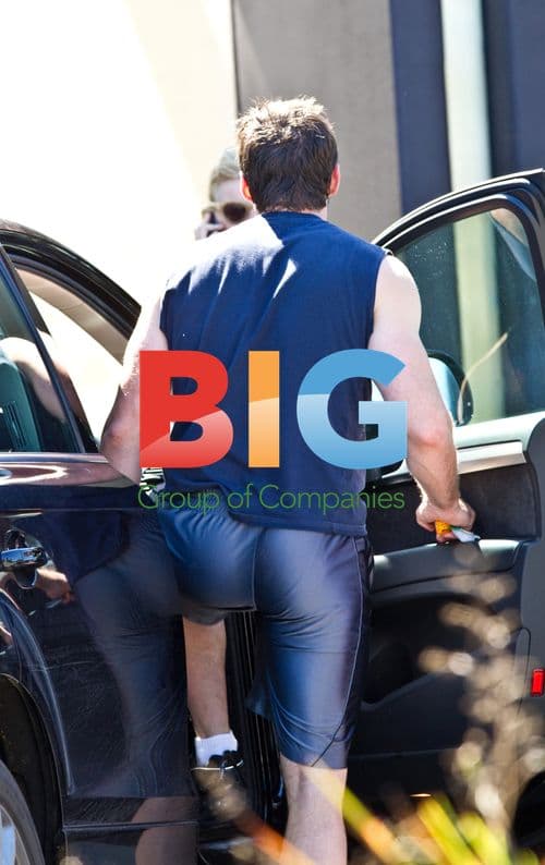 Hugh Jackman at gym with wife and mother-in-law