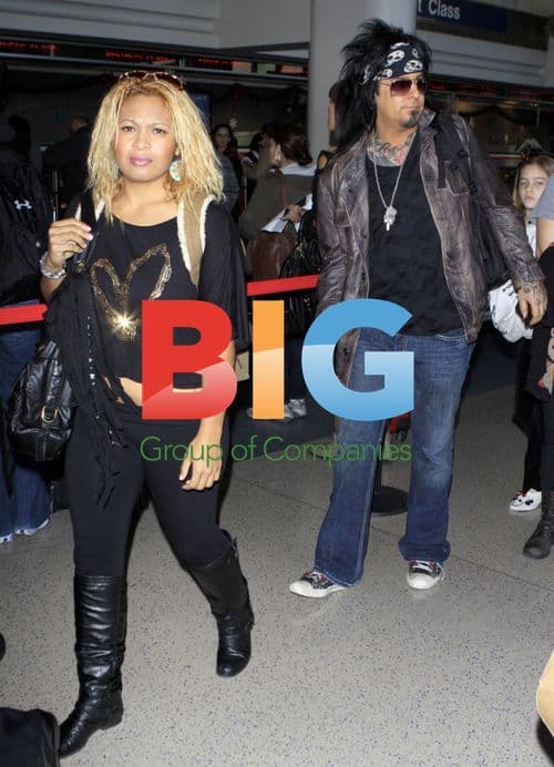 Nikki Sixx and family at LAX