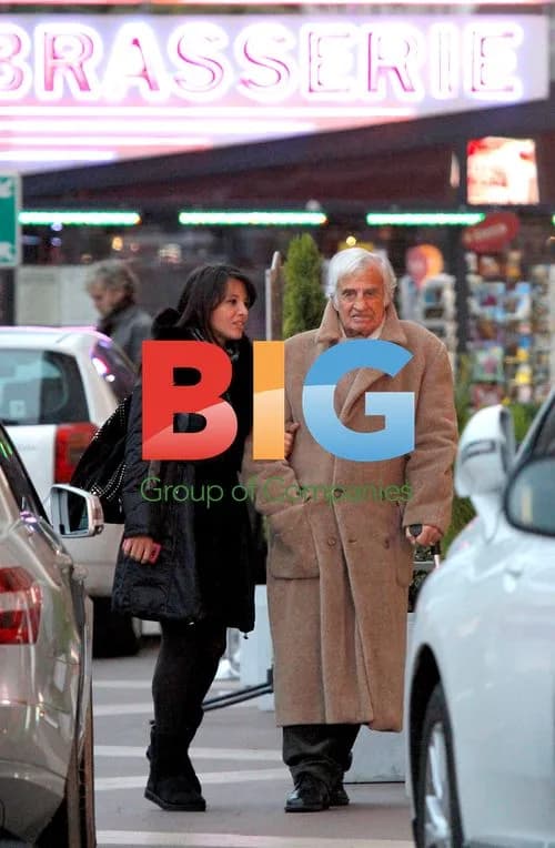 Jean-Paul Belmondo and Barbara Gandolfi at Nice Airport