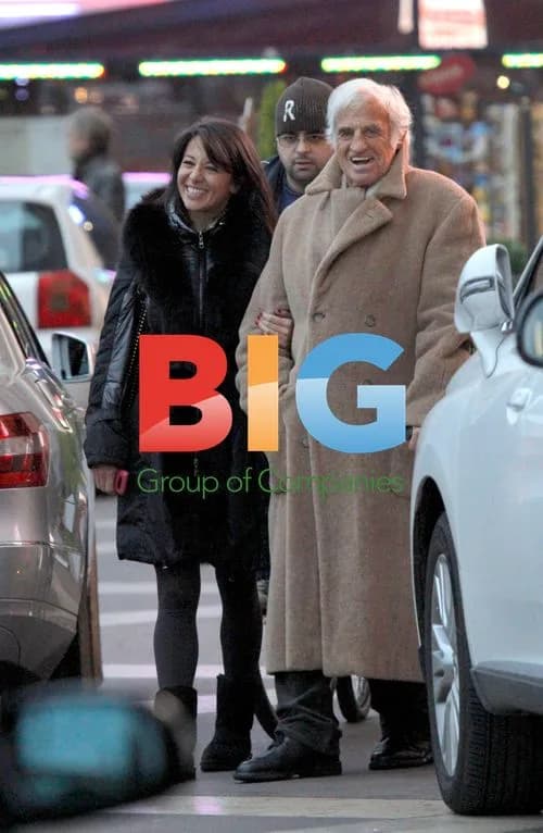 Jean-Paul Belmondo and Barbara Gandolfi at Nice Airport