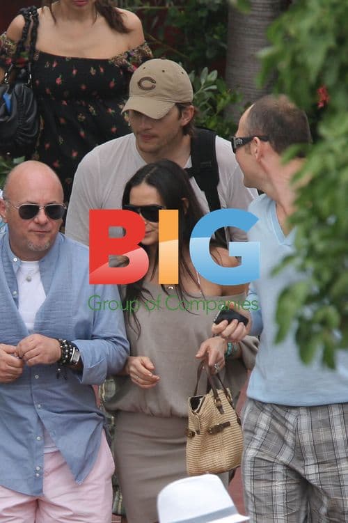Demi Moore and Ashton Kutcher at Nikki Beach, St Barth