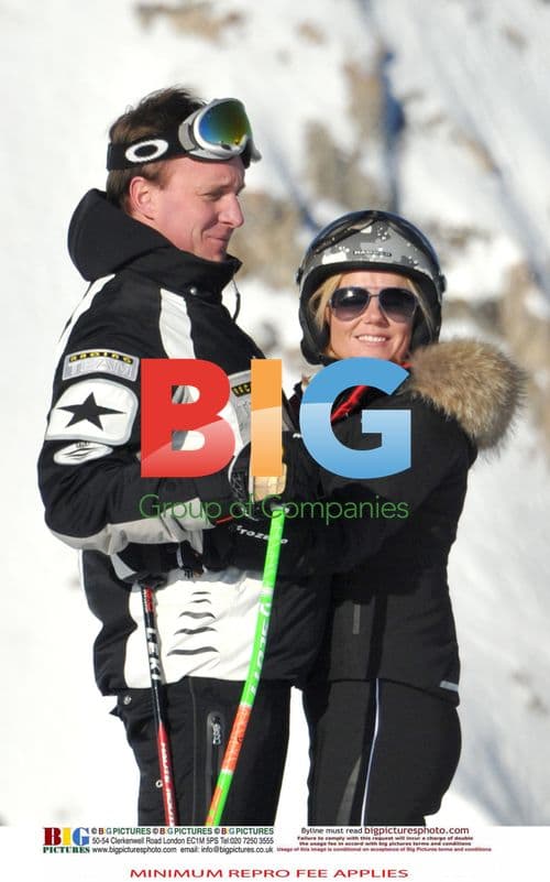 Geri Halliwell and Henry Beckwith Ski in French Alps