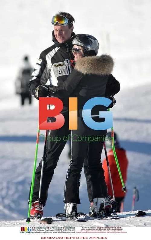 Geri Halliwell and Henry Beckwith Skiing in French Alps
