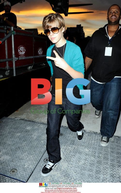 Justin Bieber at Super Bowl Fan Jam