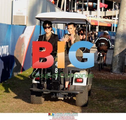 Kim Kardashian and Kris Jenner at Super Bowl XLIV