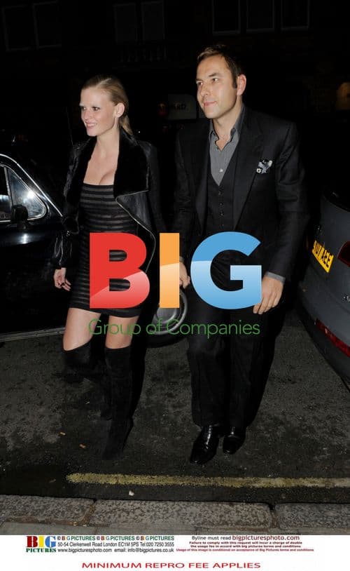 David Walliams and Lara Stone Leaving Restaurant