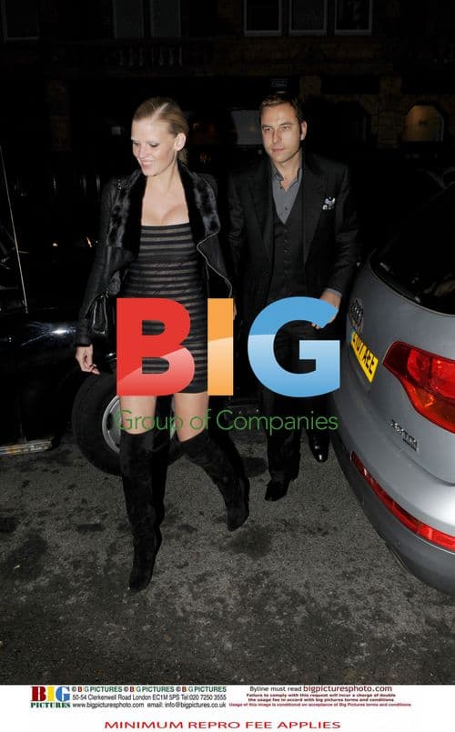 David Walliams and Lara Stone Leaving Restaurant