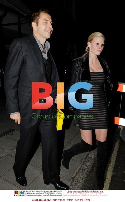 David Walliams and Lara Stone Leaving Restaurant