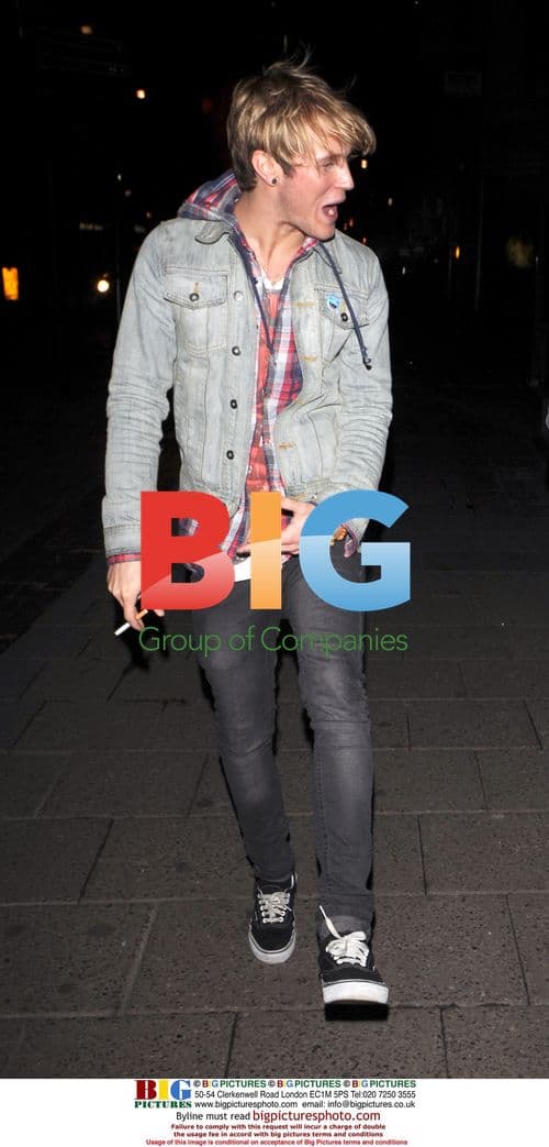 Dougie Poynter Leaves Nightclub with Friend