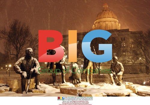 Snow at Jefferson City Statue