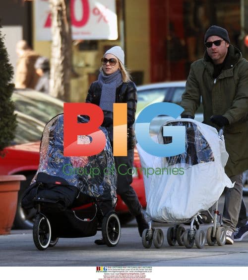 Naomi Watts and Liev Schreiber with kids in NYC