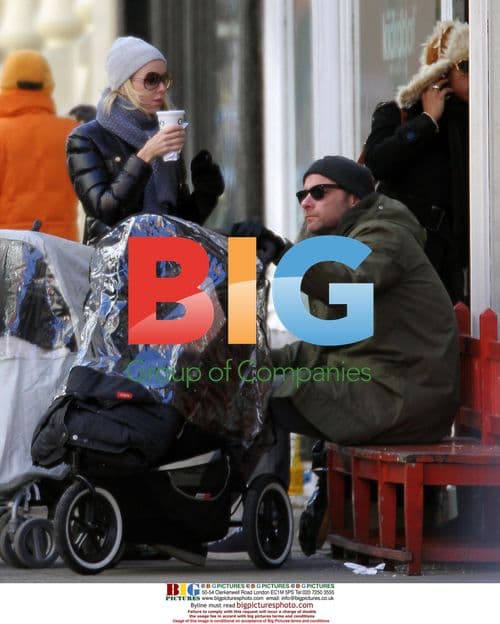 Naomi Watts and Liev Schreiber with kids in New York