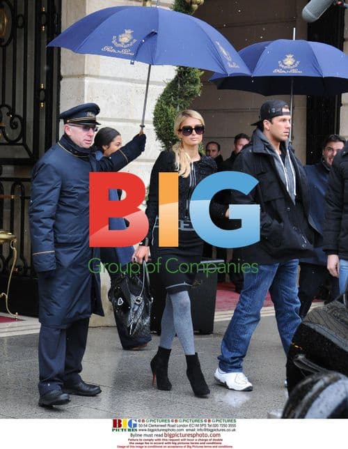 Paris Hilton and Doug Reinhardt Affectionate at Ritz Hotel